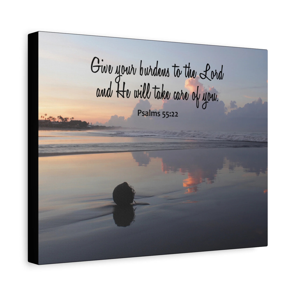Scripture Walls Care Of You Psalms 55:22 Bible Verse Canvas Christian Wall Art